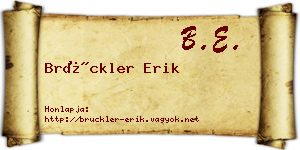 Brückler Erik névjegykártya